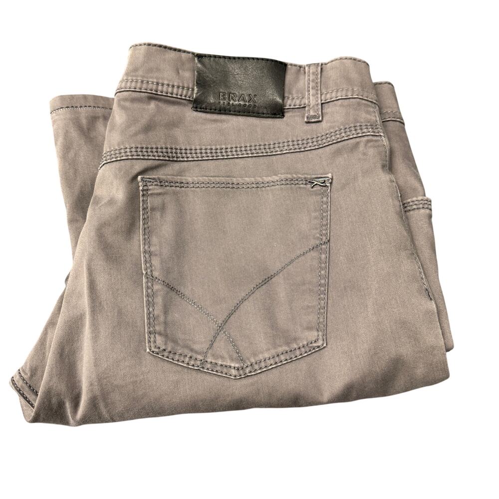 Brax Cooper Fancy‎ Chino Pants Gray Regular Fit Mens 35x34 (35x33 ACTUAL)